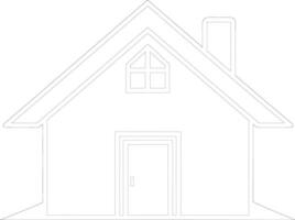 house coloring page for kids and adult vector