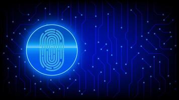 fingerprint Security concept futuristic connection network security communication information on cyber tech illustration copy space for text vector