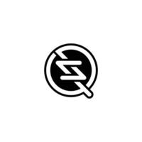 Alphabet Initials logo QZ, ZQ, Z and Q vector
