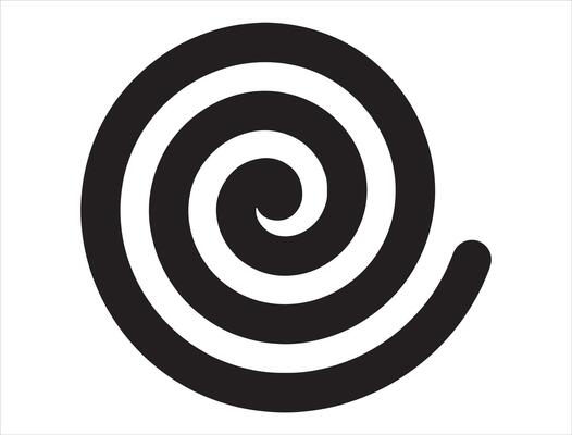 Spiral silhouette on white background