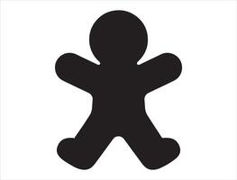 Gingerbread man silhouette on white background vector