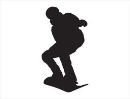 Snowboarder silhouette on white background vector