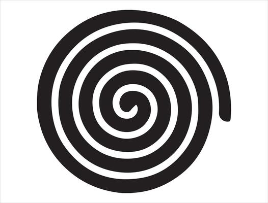 Spiral silhouette on white background