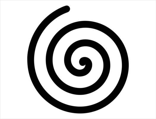 Spiral silhouette on white background