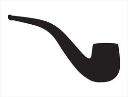 Smoking pipe silhouette on white background vector
