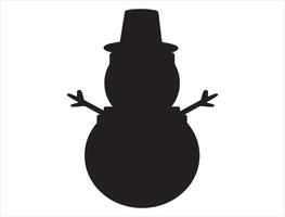 Snowman silhouette on white background vector