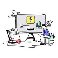 Experience the modern and clean aesthetic of a flat illustration featuring an Error Warning on the web vector