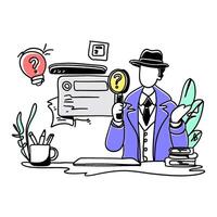 Experience the modern and clean aesthetic of a flat illustration featuring an Error Warning on the web vector