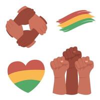 Juneteenth Day, celebration freedom,hands together with chain. vector