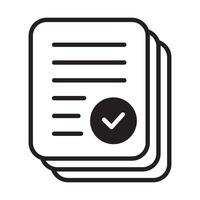 Document with Check mark icon. Compliance document icon. Approved process. Checkmark business concept. vector
