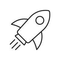 Rocket icon. Simple outline rocket sign. Rocket launched icon. vector