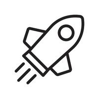 Rocket icon. Simple outline rocket sign. Rocket launched icon. vector