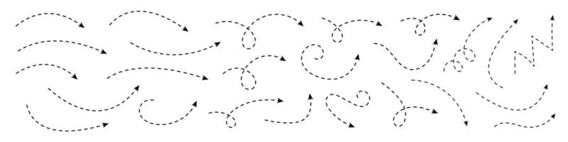 Curved dotted arrow. Zigzag arrow stripes design with dotted lines. vector