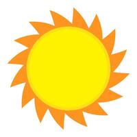 Sun icon in flat style, simple yellow sun. vector
