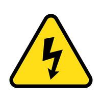 High voltage sign with lightning. vector