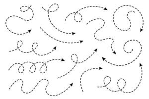 Curved dotted arrow. Zigzag arrow stripes design with dotted lines. vector