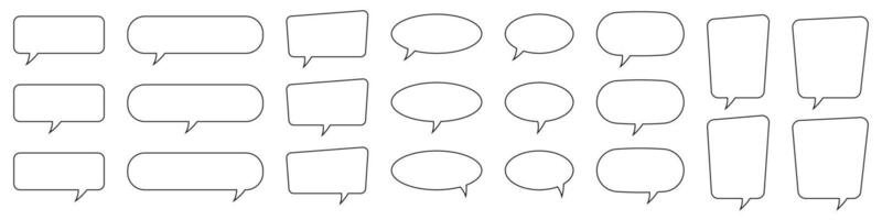 Speech bubble, speech balloon, chat bubble line art icon for apps and websites. vector