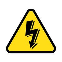 High voltage sign with lightning. vector