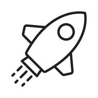 Rocket icon. Simple outline rocket sign. Rocket launched icon. vector