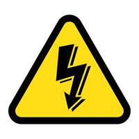 High voltage sign with lightning. vector