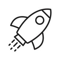 Rocket icon. Simple outline rocket sign. Rocket launched icon. vector