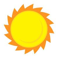 Sun icon in flat style, simple yellow sun. vector