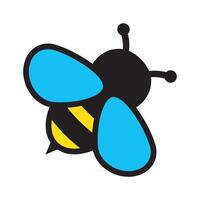 Honey Bee flat icon. Insect character. Cartoon flying bee. vector