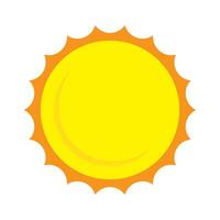 Sun icon in flat style, simple yellow sun. vector
