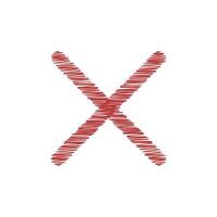 Cross, stop, cancel line drawing vector