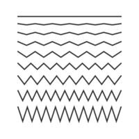 Collection of zigzag lines set isolated illustration. vector