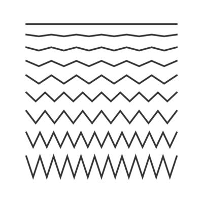Collection of zigzag lines set isolated illustration.