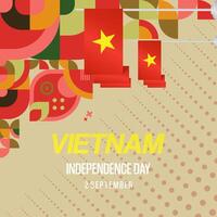 Vietnam Independence Day banner in modern geometric style. Square banner for celebration day with flags and typography. National holiday celebration backgrounds. Happy Vietnam Independence Day vector