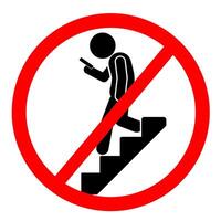 It is prohibited to use cell phones when walking on the staircase, be careful when walking on the staircase vector