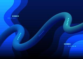 Flowing smooth wave 3d line pattern on a blue background. Internet network and communication signal technology, fiber optic line. Science and music backdrop. vector
