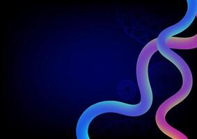 Flowing smooth wave 3d line pattern on a blue background. Internet network and communication signal technology, fiber optic line. Science and music backdrop. vector