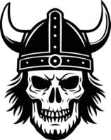A minimalist black and white design of a skull vector