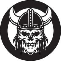 A minimalist black and white design of a skull vector