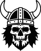 A minimalist black and white design of a skull vector
