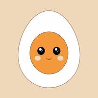A cartoon egg with a smiley face on it vector