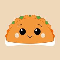 A cartoon taco with a smiling face vector