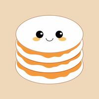 A cartoon cake with a smiling face and a big smile vector