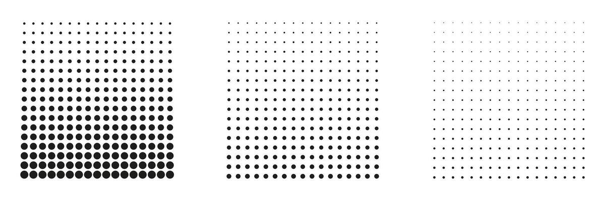 Halftone Dot Gradient Transition From Dark To Light. Round Halftone Pattern. Isolated Illustration