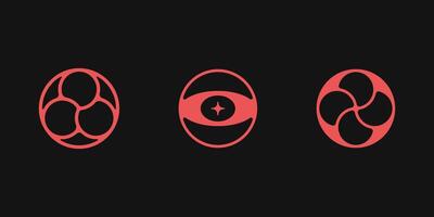 Y2K style set of circle shapes. vector