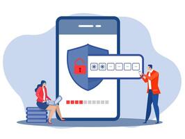 One Time Password or OTP security code on mobile phone,2-Step authentication mobile applications, posters and banners.OTP authentication and Secure Verification concept vector