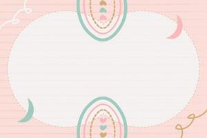 Cute flat rainbow shape element background template vector
