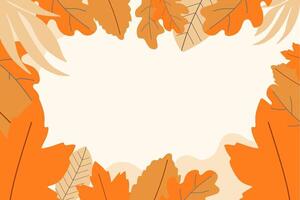 Flat autumn leaf element background vector