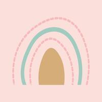 Cute flat rainbow shape element vector
