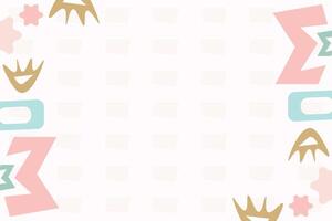 Cute doodle shape element background template vector