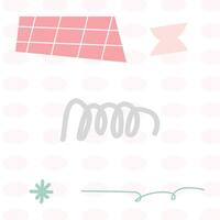 Cute doodle shape element background template vector