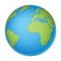 Earth globe - world map with continents on planet Earth, illustration on white background vector